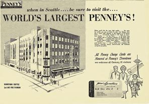 One of the ads from The Seattle Times' 1962 souvenir World's Fair "Modern Living" section promoted the big Penney's store in downtown Seattle. It closed in 1982. 
