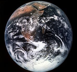 View of Earth from Apollo 17 spacecraft in December 1972 