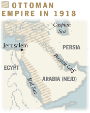 Map: Ottoman empire in 1918